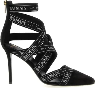 Balmain Couture Ribbon Print Pumps