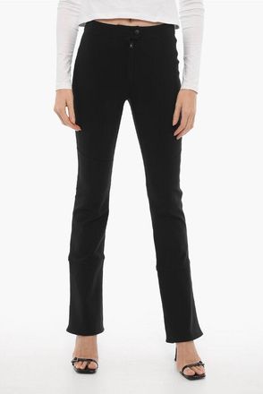 Filippa K Stretch Fabric Flared Trousers With Ankle Zip size L