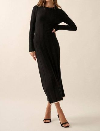 Promesa Ribbed Knit Maxi Sweater Dress In Black