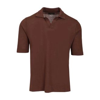 Ballantyne Slim Fit Cotton Polo Shirt - male - Ballantyne - Polo Shirts - Brown - 2XL - Tops