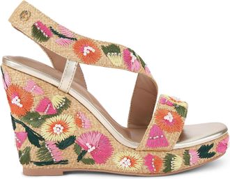 Carvela Womens Gala Wedge 110 Embroidery Heels - Multicolour Fabric - Size UK 4
