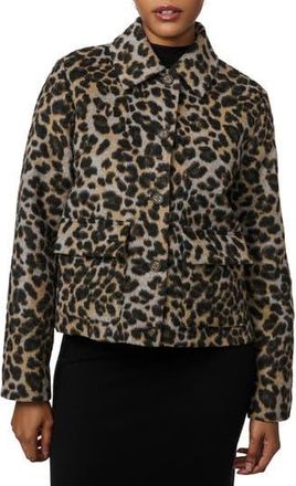 Bernardo Leopard Print Crop Jacket at Nordstrom Rack, Size Small