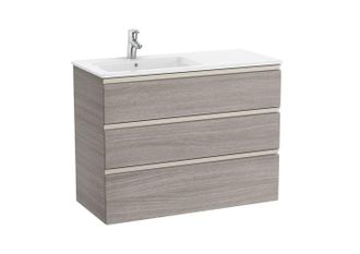 Roca Roca - Pack Unik Mueble De 3 Cajones + Lavabo A La Izquierda The Gap Color: Roble City Texturizado