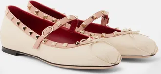 Valentino Garavani Rockstud leather Mary Jane flats