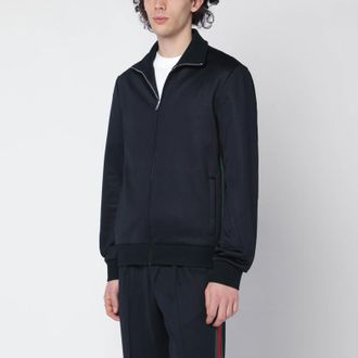 Gucci Dark blue technical jersey sweatshirt