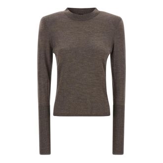 Pinko Trui met ronde hals - Dames - Ronde hals truien - Bruin - L - Wol - Truien & Vesten