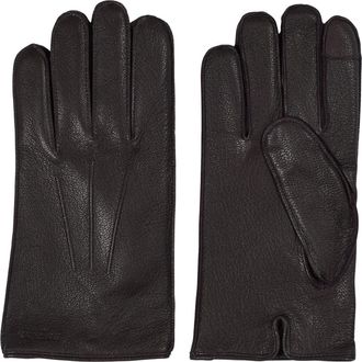 Howard London Bradley Leren Handschoenen - Heren - Handschoenen - Bruin - 10 1/2 IN - Wol - Accessoires