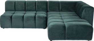 Kare Design Sofá de esquina derecha terciopelo verde 265cm