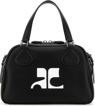 Courr&egrave;ges Klassieke Zwarte Leren Handtas - Dames - Handtassen - Zwart - ONE Size - Leer - Tassen