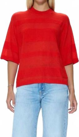 Pistola Denim Tara Featherweight Sweater Tee In Maraschino