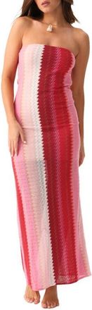 PQ Swim Jane Strapless Cover-Up Maxi Dress in Scarlet at Nordstrom, Size X-Small