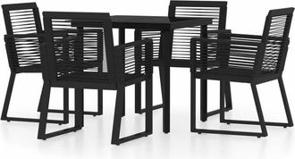 vidaXL 5 Piece Garden Dining Set Black Vidaxl
