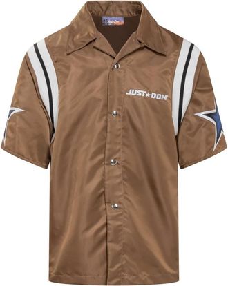Just Don Rockets Shirt - Heren - Korte mouwen Overhemden - Bruin - XS - Overhemden