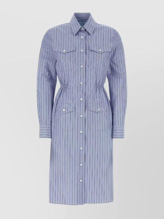 Prada embroidered cotton shirt dress