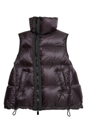 sacai Asymmetric Down Puffer Vest in Black at Nordstrom, Size 3