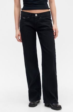 BDG Kayla Low Rider Textured Trouser Leg Jeans in Black at Nordstrom, Size X-Large