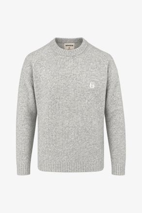Genti Monogram Boucl&eacute; Roundneck | Lichtgrijs