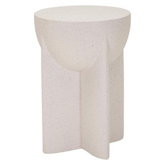 Dmora Mesa De Centro Galeli, Adecuada Para Interior/exterior, Forma Redonda, Color Blanco, 41x56x41h Cm Blanco M&aacute;rmol