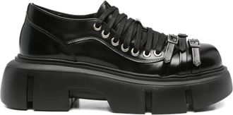 Simone Rocha buckle-strap platform boots - women - Polyethylene vinyl acetate (PEVA)/Leather/Leather - 38 - Black