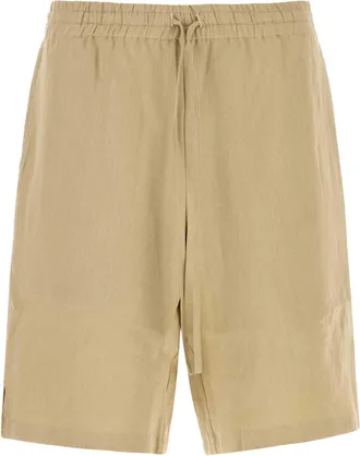 Le Kasha Beige Linen Bermuda Shorts