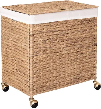 Seville Classics Handwoven Rectangular Laundry Hamper
