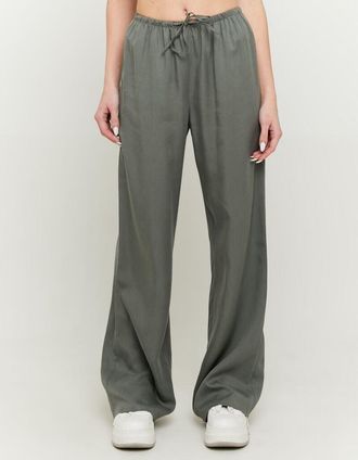 Tally Weijl Schlupfhose TALLY WEIJL SPAVIMELLY, Damen, Gr. 34, N-Gr, castor gray, Web, Obermaterial: 100% Lyocell, unifarben, weit lang, Hosen Schlupfhose, Viskos