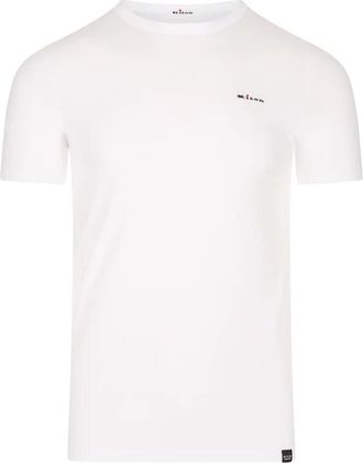 Kiton T-shirt met logo-borduring - Heren - T-shirts - Wit - L - Katoen - Tops