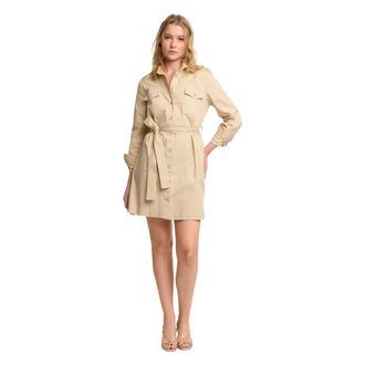 Kocca Shirt Dresses, female, Beige, Size: XS Short Shirt-Style Dress