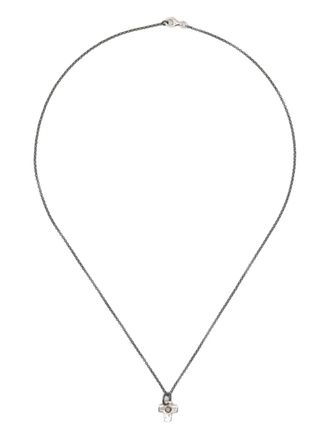 Rosa Maria Collana con croce in argento sterling con diamanti