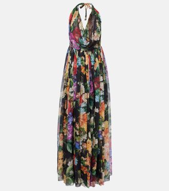 Dolce & Gabbana Floral silk chiffon maxi dress