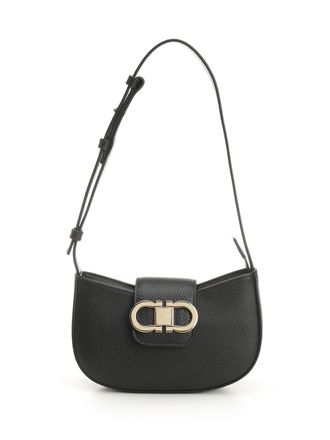 Ferragamo Double Gancini Small Leather Goods Nero-Donna