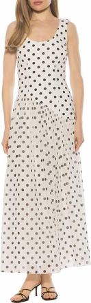 Alexia Admor Elowen U-Neck Maxi Dress in Ivory Polka at Nordstrom Rack, Size X-Small
