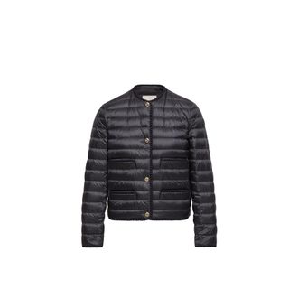 Moncler Moncler Circaete Braided Trim Short Down Jacket, Women, Blue, Size: 00