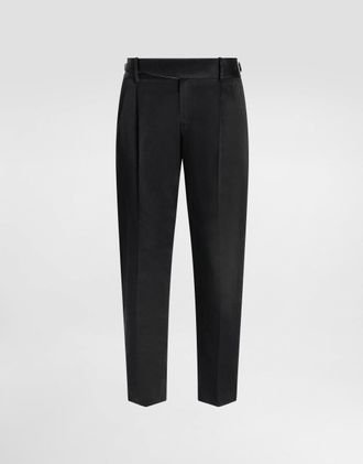 Dolce & Gabbana Cotton Gabardine Trousers - Man Black 48