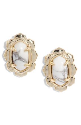 Kendra Scott Piper Stud Earrings in White Howlite at Nordstrom