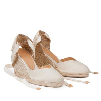 Castaner Espadrilles met sleehak, in stof Chiara