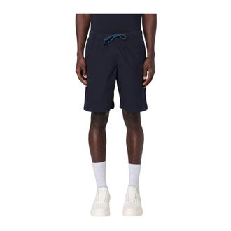 Paul Smith Korte Broeken, Heren, Blauw, M, Casual Shorts met Elastische Tailleband