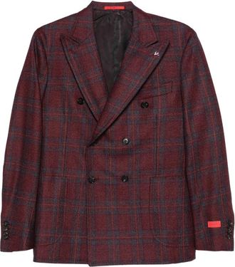 Isaia Double-breasted Checked Blazer