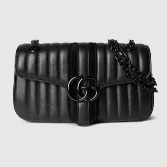 Gucci Jetset GG Marmont Medium Shoulder Bag, Black, Leather
