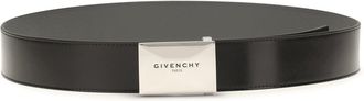 Givenchy Mens Reversible Leather Belt Black-Grey Calf Bos Taurus E Braces Black/grey