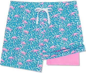 Chubbies The Domingos Are For Flamingos 5.5 (Lined Classic Swim Trunk) Mens Swimwear Sets Bright Blue - Solid : 2XL, Polyester/Spandex