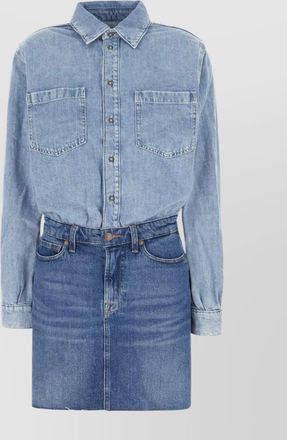 7 For All Mankind short denim dress with pockets and belt loops