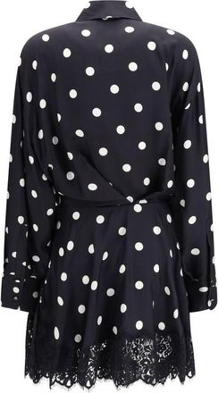 Max Mara Polka-Dot Lace Dress - Black