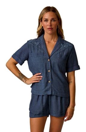 Carve Designs Luca Linen Shirt in Captain Chambray at Nordstrom, Size Small