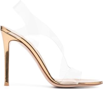 Gianvito Rossi Metropolis 105mm sandals - women - Calf Leather/Calf Leather/Calf Leather - 39.5 - Neutrals