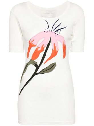 Conner Ives （コナー・アイブス）　Tシャツ Exclusive- The Reconstituted Shirred T-shirt- White