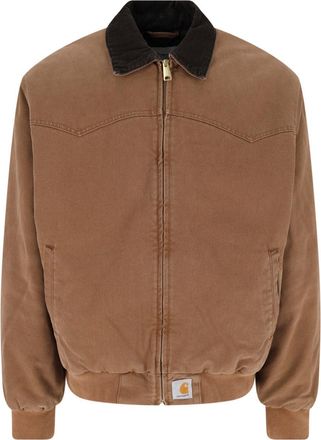 Carhartt Work in Progress Brown OG Santa Fe Velvet-Collar Cotton Jacket