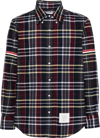 Thom Browne tartan-check flannel shirt - men - Cotton - 1 - Blue