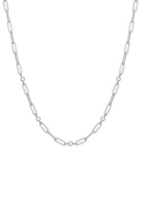 Ania Haie Bezel Cubic Zirconia Station Chain Necklace in Silver at Nordstrom