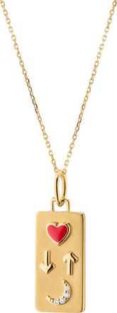 Monica Rich Kosann Love You to the Moon & Back Diamond Pendant Necklace in Gold at Nordstrom, Size 17